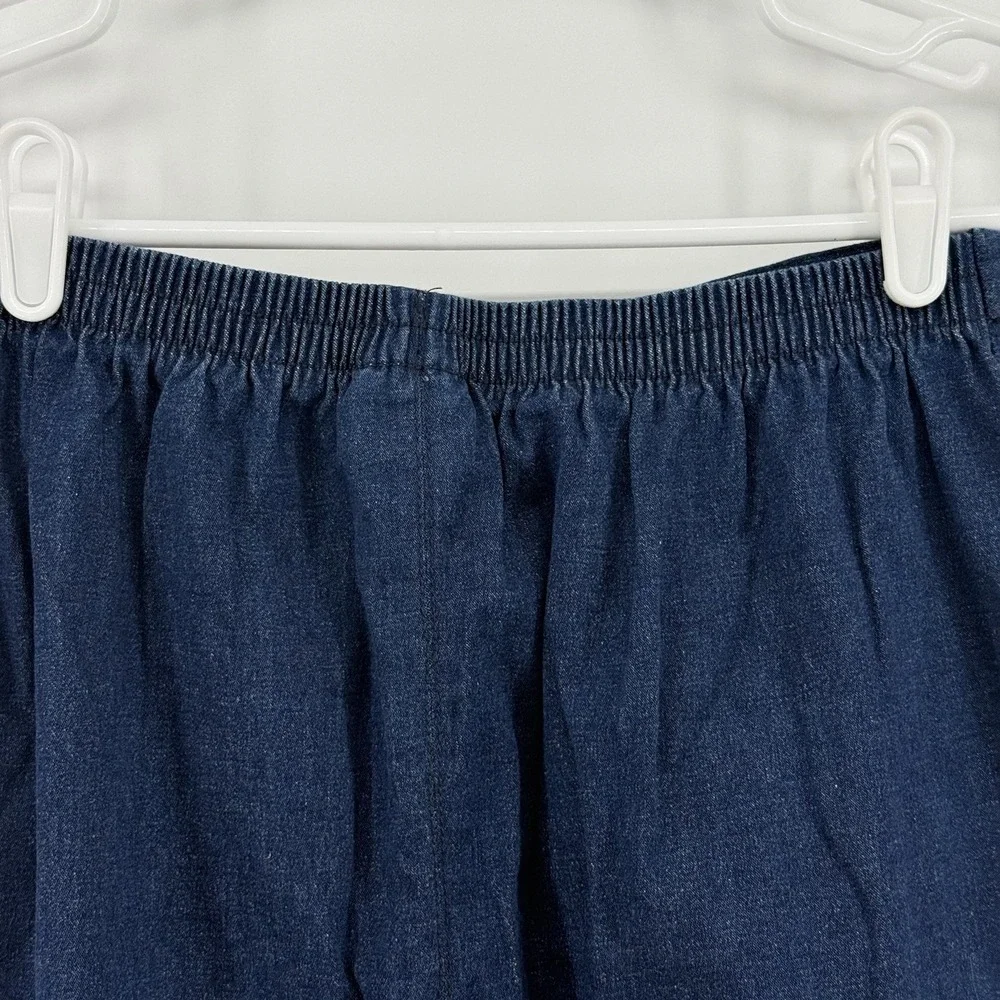 Y2K Denim Jean Maxi‎ Skirt Cargo Tie Waist Modest Casual Boho 90s Grunge Size 8